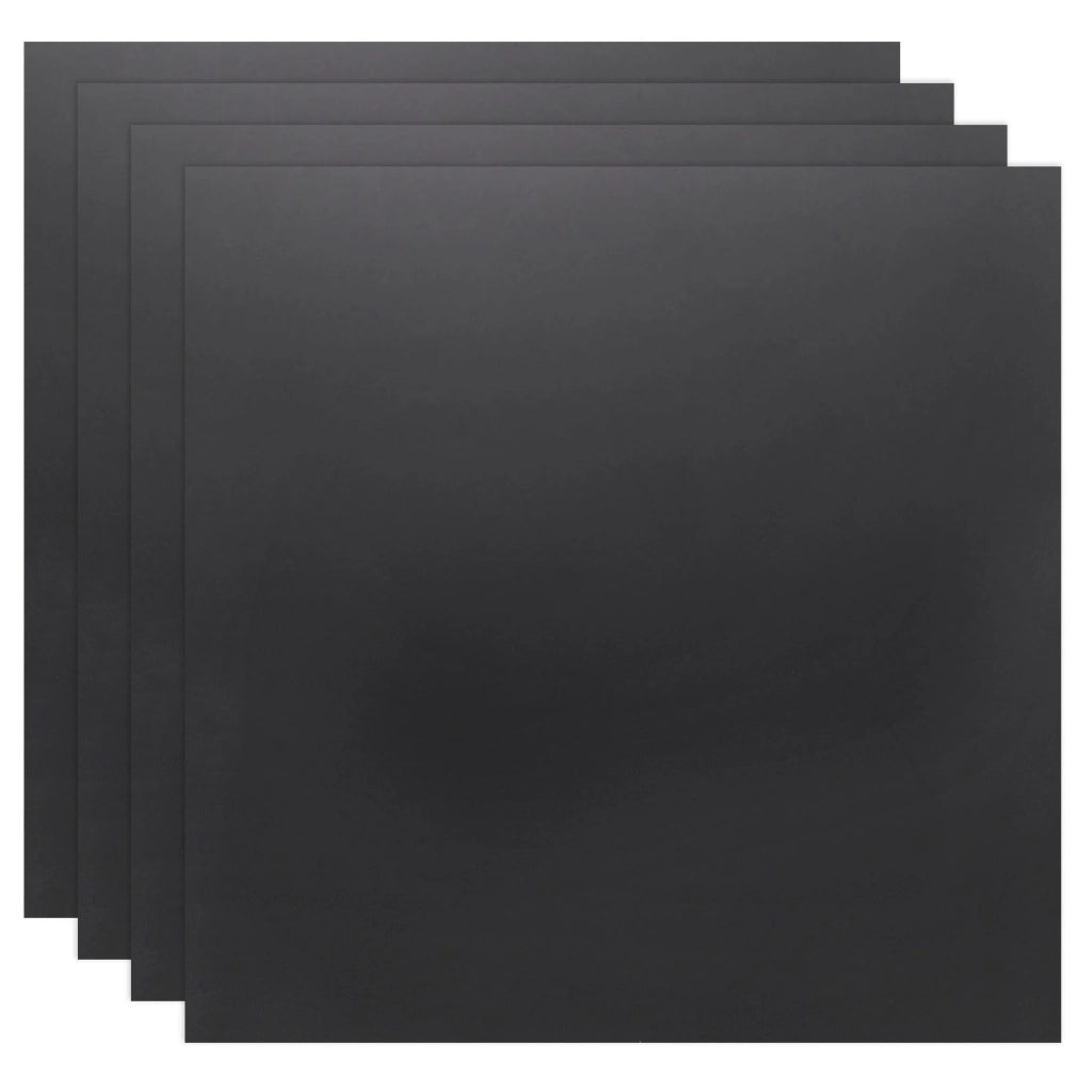 4 lastre in plastica ABS, dimensioni 30x30 cm, spessore 1 mm, colore nero, modellabili