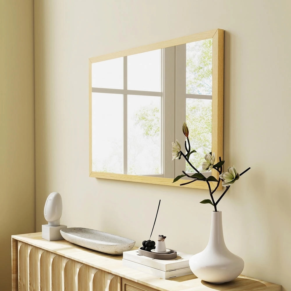 Specchio da parete rettangolare 40 x 60 cm con cornice in MDF specchio decorativo da appendere facile da montare viti incluse