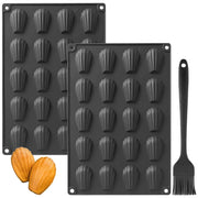 Set di stampi per madeleine, 2 pezzi, 20 cavità, in silicone, antiaderente