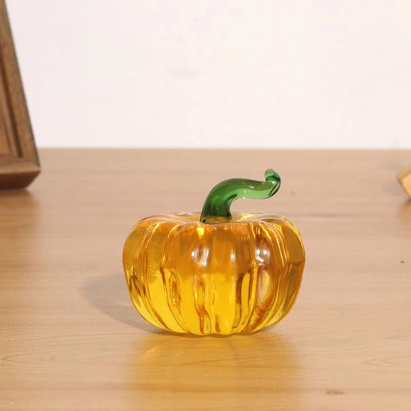 Set da 2 mini zucche di vetro, decorazioni per la tavola a tema autunno e Halloween