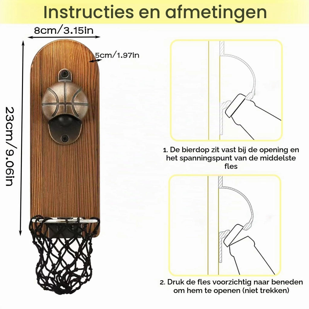 Apertiscatore a forma di bacchetta con magnete, in legno vintage, 23 cm