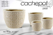 Set 4 cachepot tortora Ø29/21/15/12cm