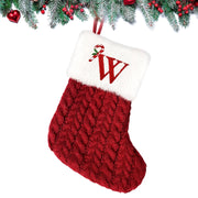 Calze di Natale, 20 cm, calze lavorate a maglia personalizzate con lettere, monogramma, calze rosse natalizie, polsino in peluche, calze appese, regali per l'albero di Natale