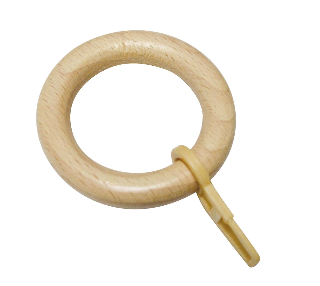 Anelli per tende in legno, diametro 28 mm, inclusi ganci, confezione da 10 pezzi, larghezza 9 mm