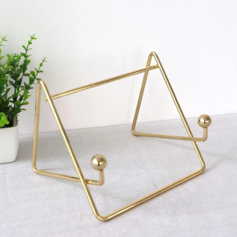 Supporto per libri in metallo, color oro, dimensioni 20,5x16,5x15,5 cm, ideale per libri di cucina e tablet