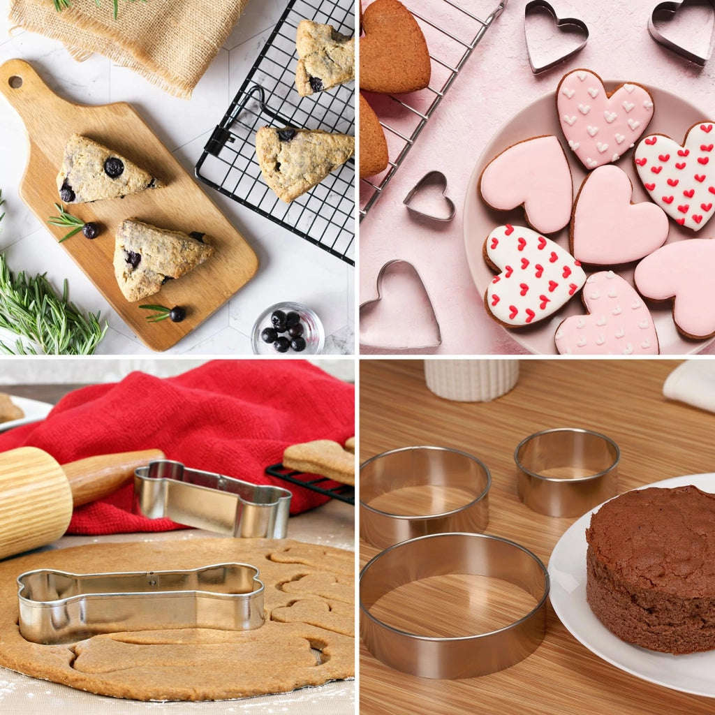 Stampini per biscotti a forma di pipistrello, in acciaio inossidabile, set da 4 pezzi, dimensioni 3,7 cm e 6,2 cm