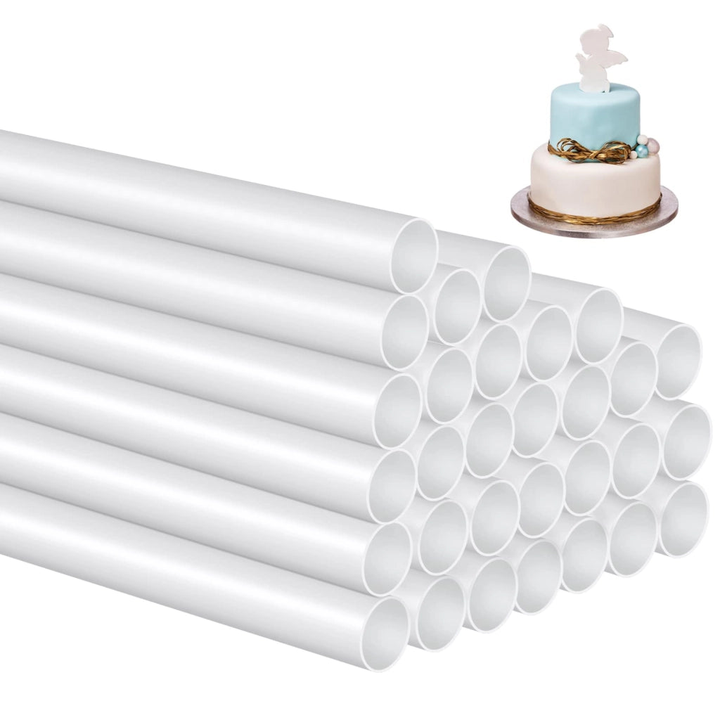 30 supporti in plastica per torte, diametro 12 mm, lunghezza 24 cm, impilabili