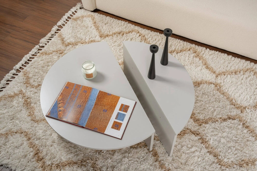 Mansue, Tavolino da Salotto Peso Massimo Supportato 15 kg, 90x60x35h cm Grigio