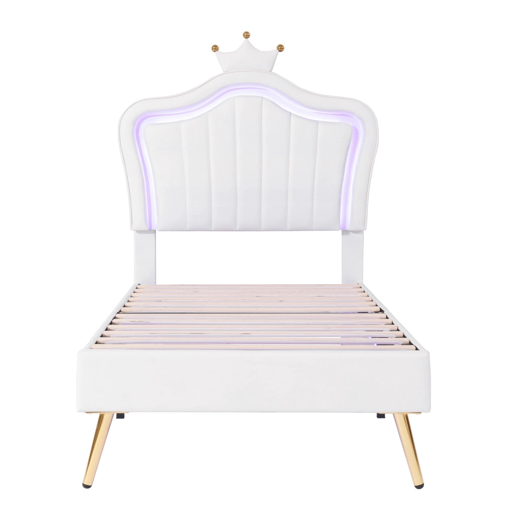 Letto per bambini 90 x 200 cm bianco con testiera a conchiglia