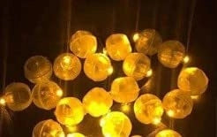Mini luci a LED a forma di palloncino, colore giallo, confezione da 30 pezzi, diametro 1,4 cm