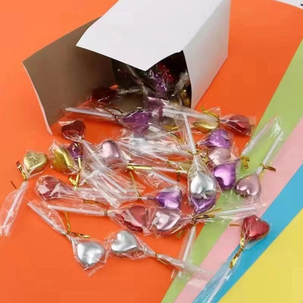 10 candeline a forma di cuore dorate, in metallo, per torte e dolci