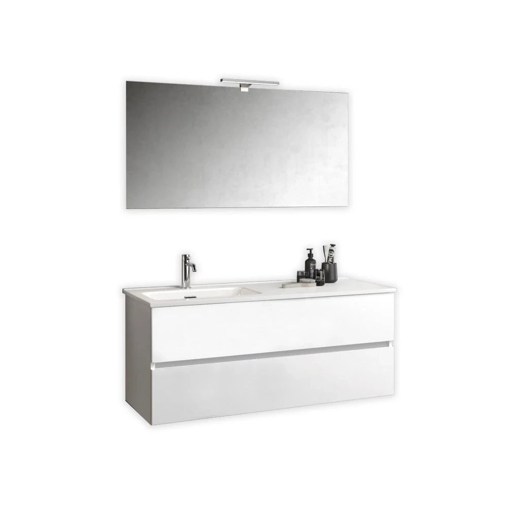 Composizione vasca SX ORIZON bianco opaco