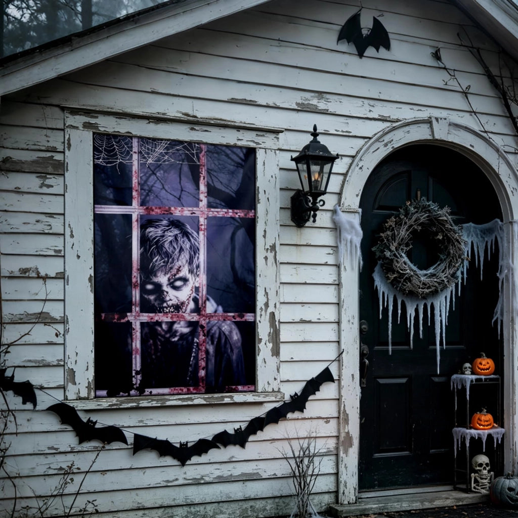 Decorazioni per finestre a tema Halloween, articoli per creare un'atmosfera spaventosa, dimensioni 120x80 cm