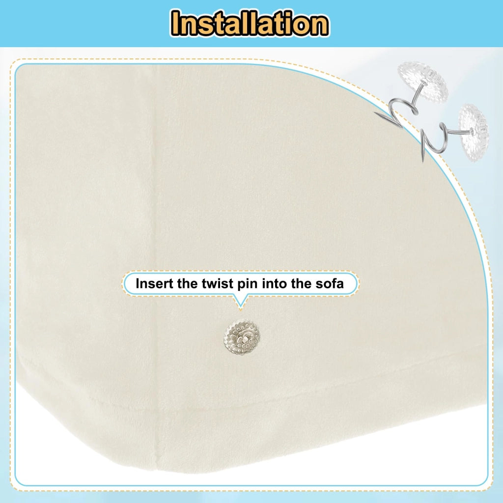 Set di 2 copribracci per divano, morbidi, color beige, adatti a braccioli di lunghezza da 46 a 60 cm