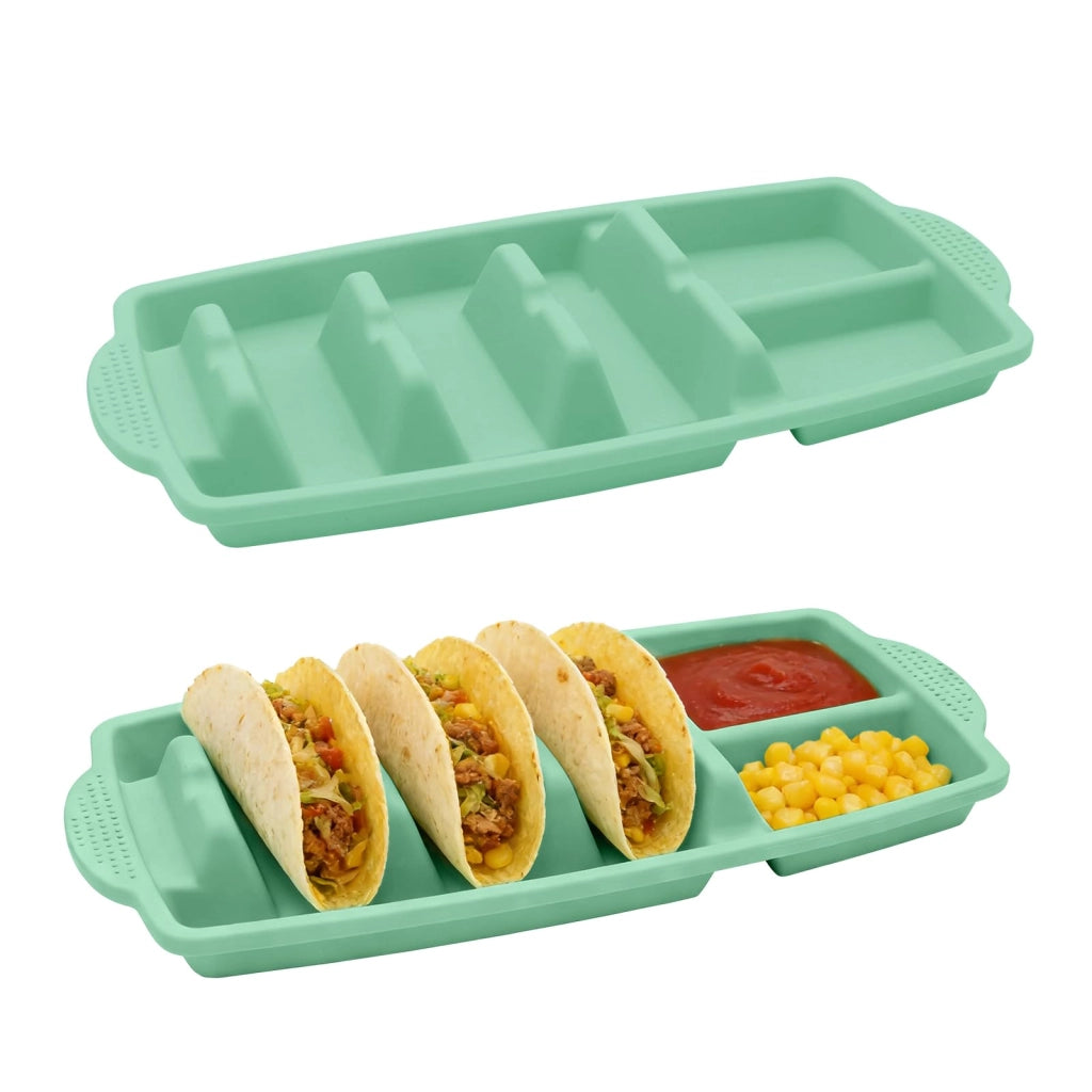 Porta-tacos in silicone, confezione da 2, per un massimo di 3 tacos, riutilizzabile