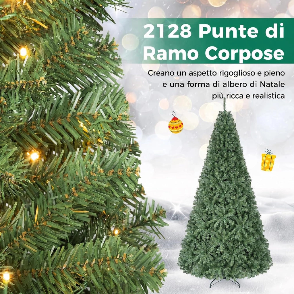 Albero di Natale 244 cm con Luci LED