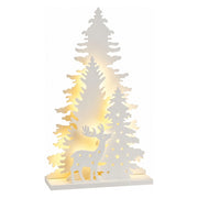 Paesaggio natalizio luminoso led foresta con cervo 36 cm kaemingk