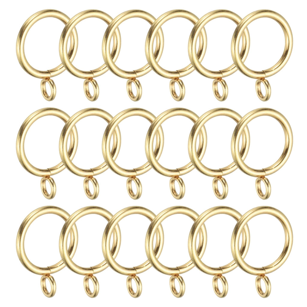 Anelli per tende, 18 pezzi, metallo, diametro 25 mm, color oro