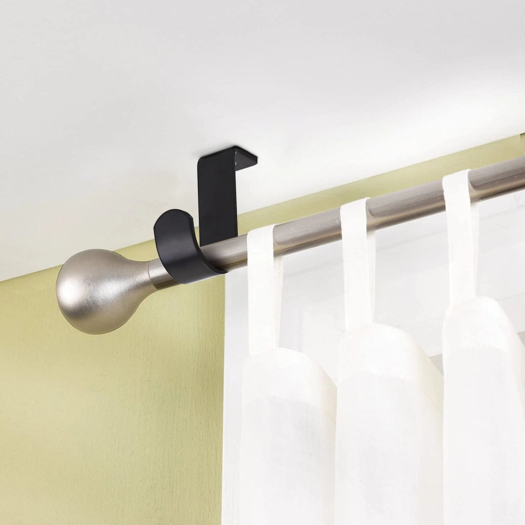Supporti per tende in metallo, confezione da 3 pezzi, per barra da 25 mm, colore nero