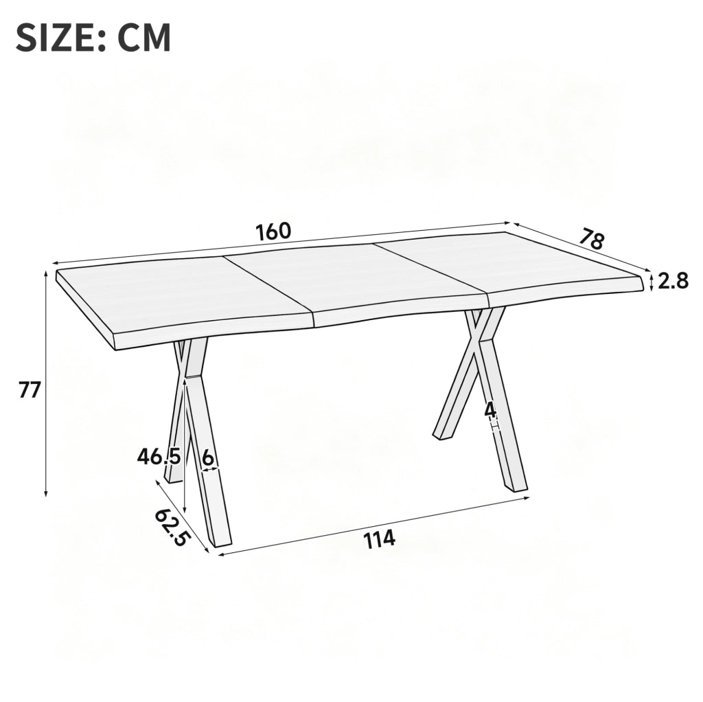 Tavolo da pranzo 160x78 cm in MDF effetto legno con gambe X