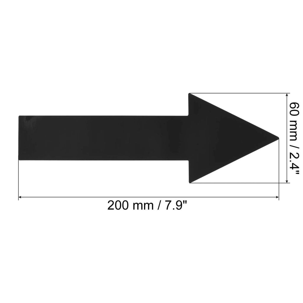 Adesivi a forma di freccia, 20 cm, 6 fogli, autoadesivi, impermeabili, neri