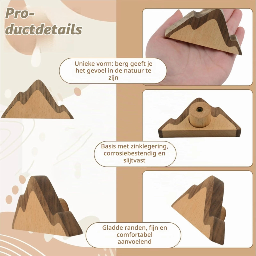 Set di 4 maniglie in legno Bergform, ideali per cassetti, con viti incluse
