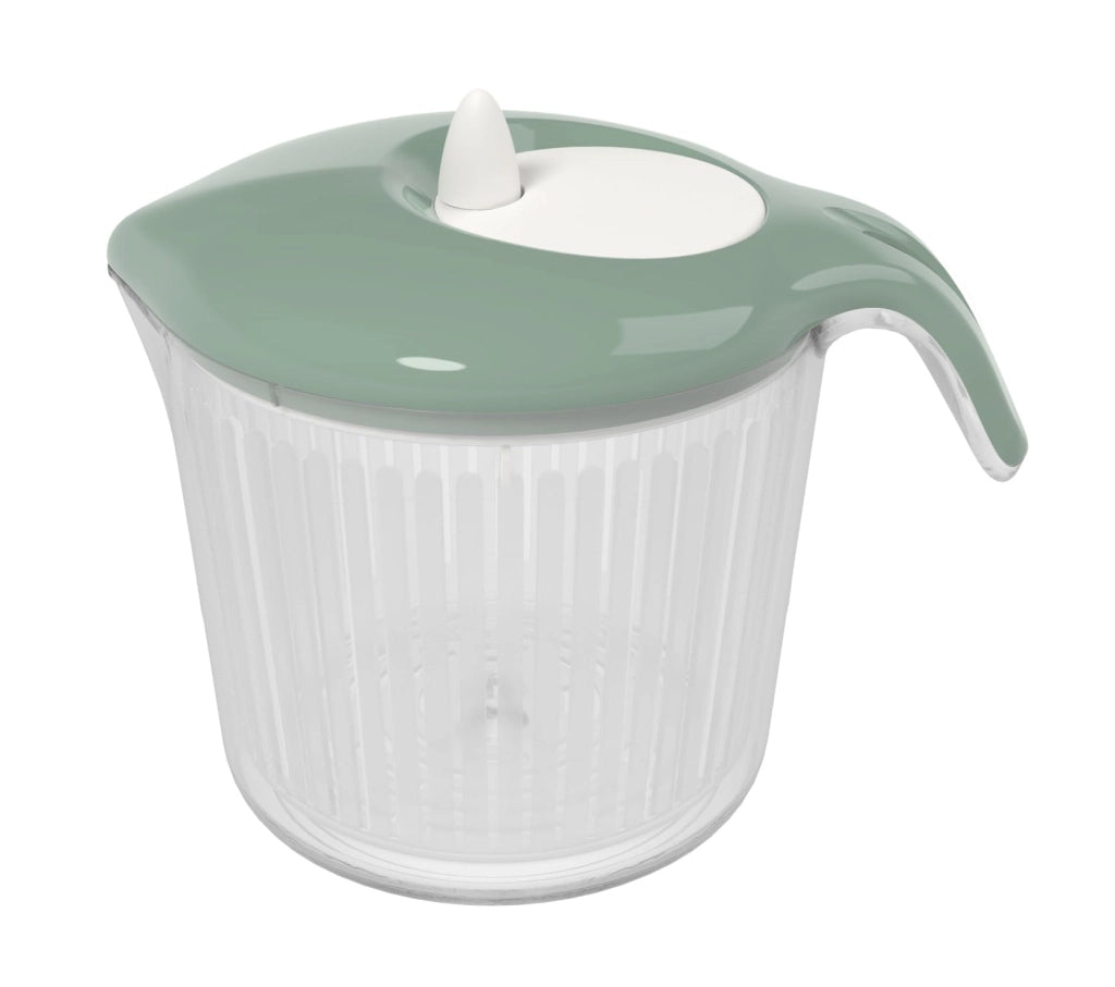 Centrifuga per insalata da 3 litri, in plastica, color verde mandorla, compatta, a funzionamento manuale