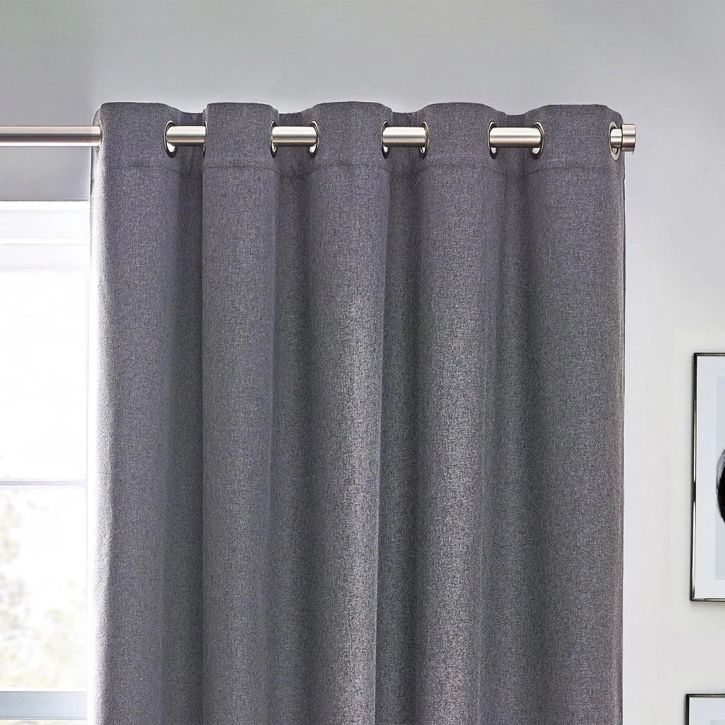 Tenda da finestra, 168x137 cm, colore nero carbone, oscurante, tinta unita, design moderno