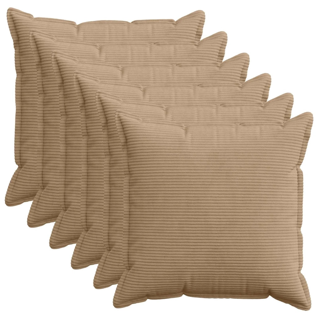 Federa 6 pz HOUTEN Marrone 80 x 80 cm corduroy 921658