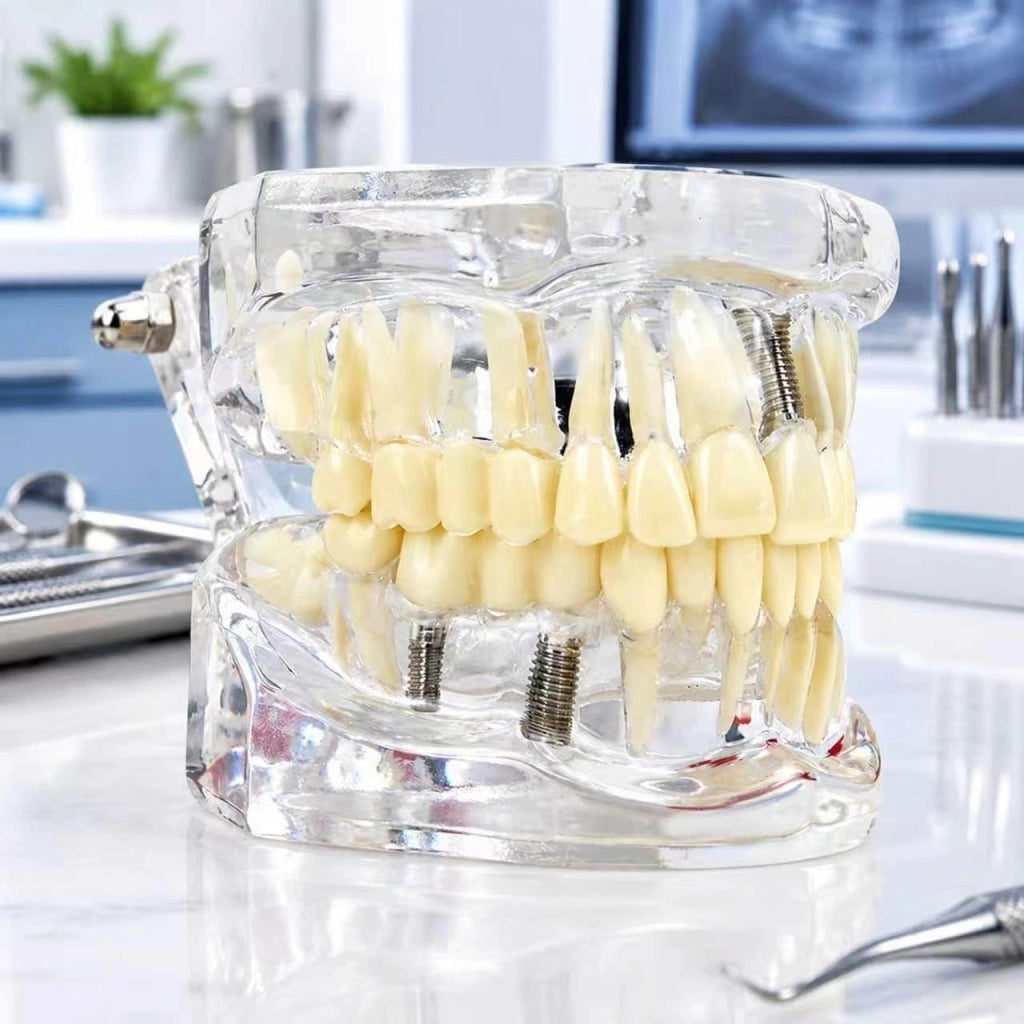 Modello dentale in acrilico trasparente per l'insegnamento e l'igiene orale