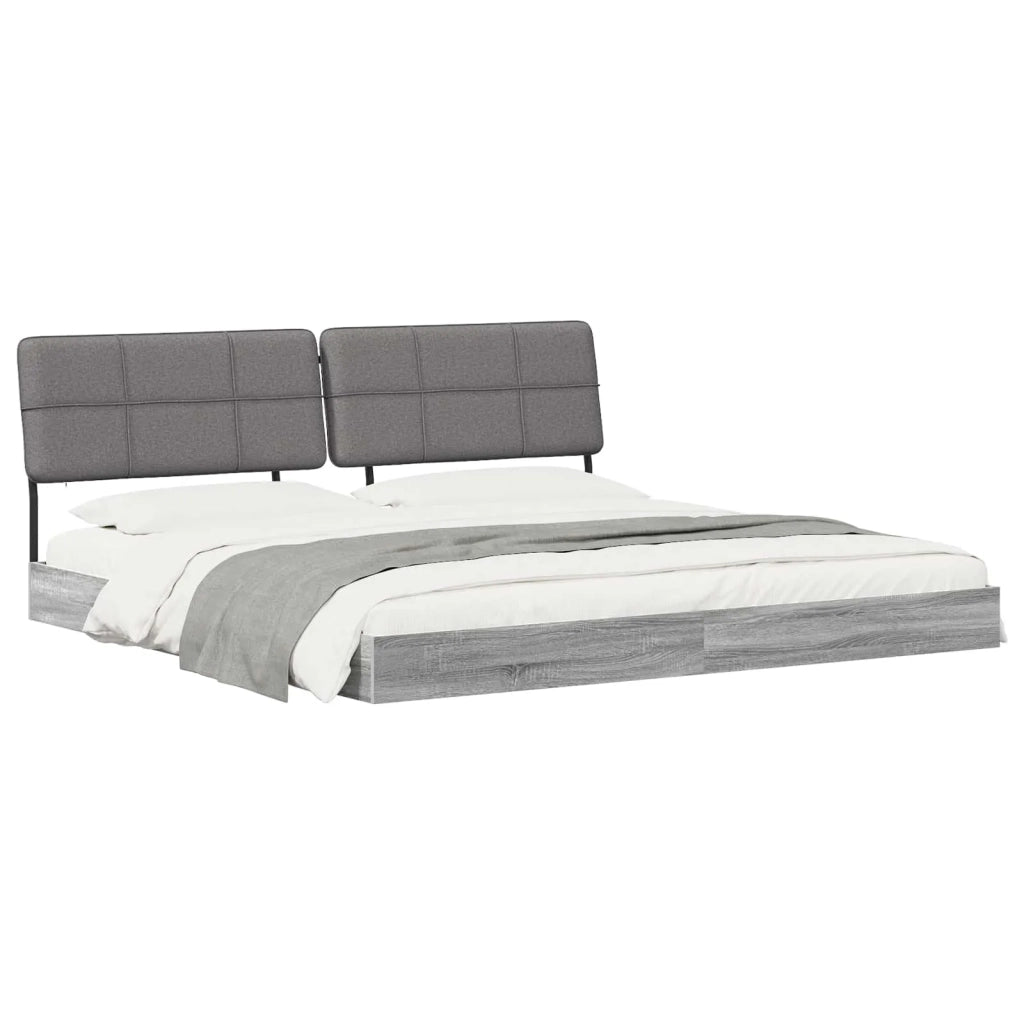 Letto matrimoniale con testiera Grigio Sonoma e grigio scuro 3440427