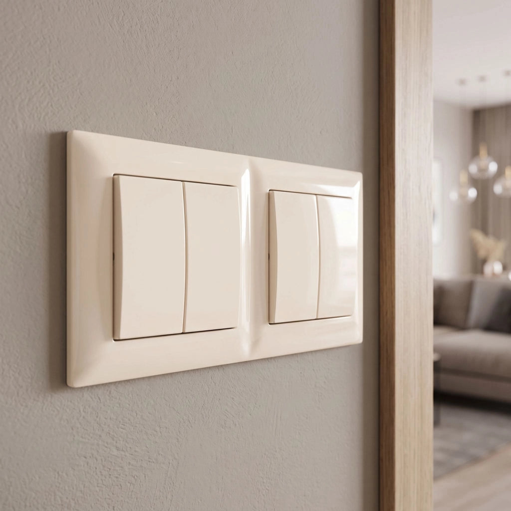 Placca Doppia Per Prese Oste Jnh014-2f Beige