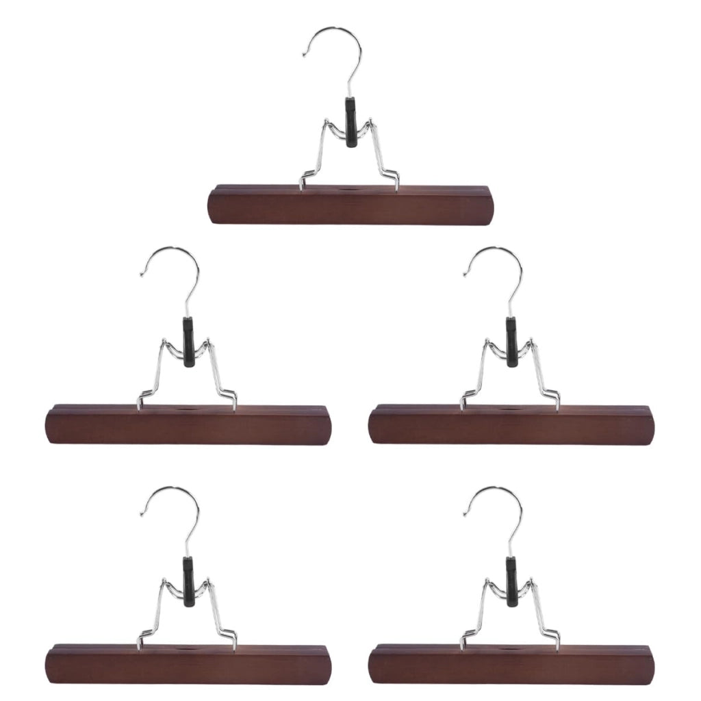 Set di 5 supporti in legno massello marrone, da 25 cm, con morsetti