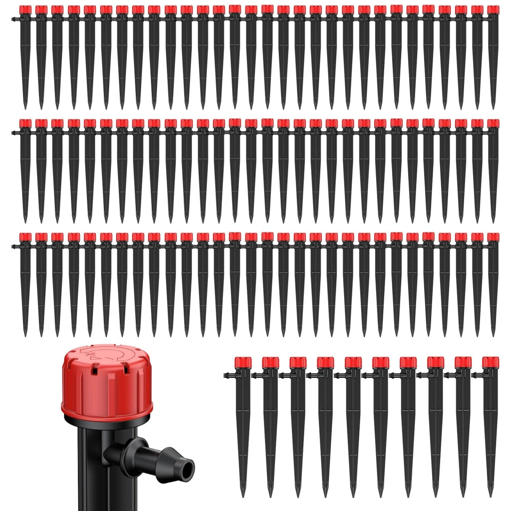 100 ugelli per irrigazione a goccia, regolabili a 360°, per tubi da 0,64 cm
