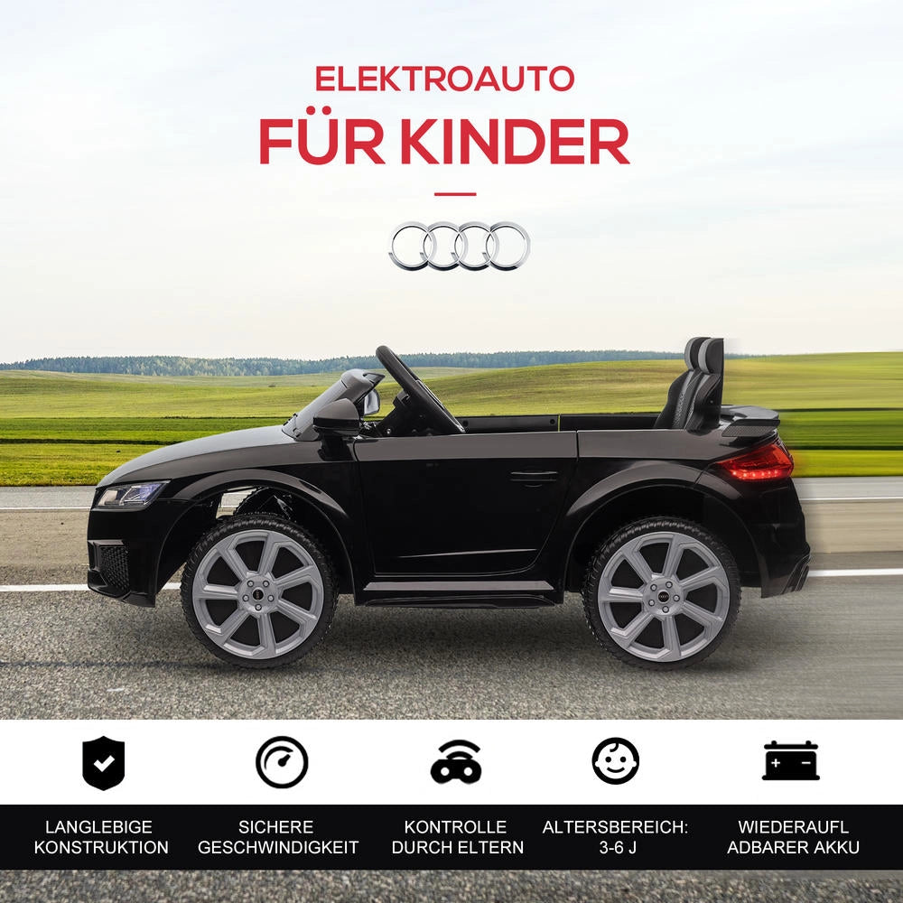 Auto Elettrica per Bambini Audi TT RS Roadster, con Telecomando 2.4G, Luci LED e Musica USB, 3 km/h, Nero