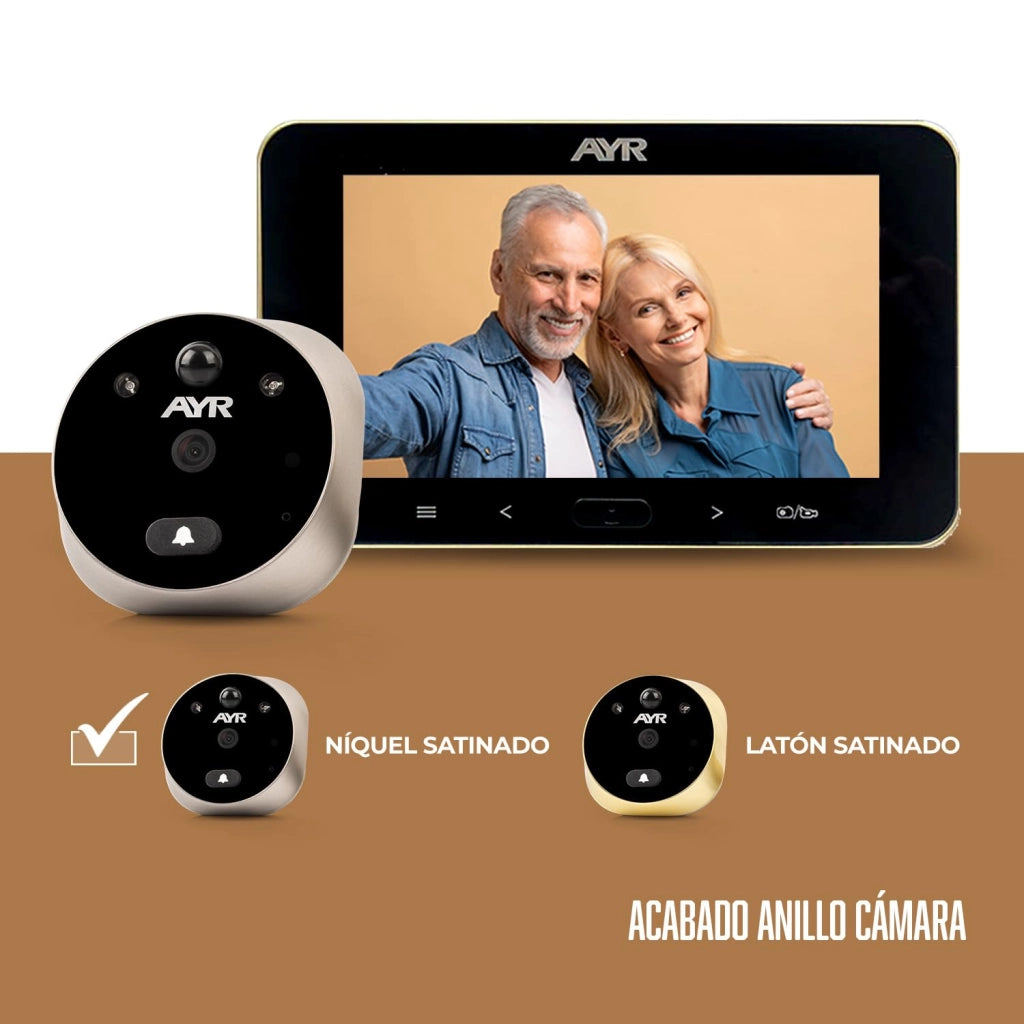 Citofono digitale con display da 4,5 pollici, Full HD, superficie in nichel satinato
