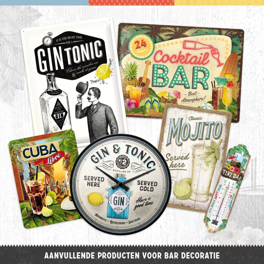 Magneti per frigorifero a tema cocktail vintage, set da 9 pezzi, 2 dimensioni