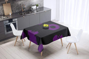Tovaglia 140x140 cm, in poliestere, idrorepellente, color lilla/nero