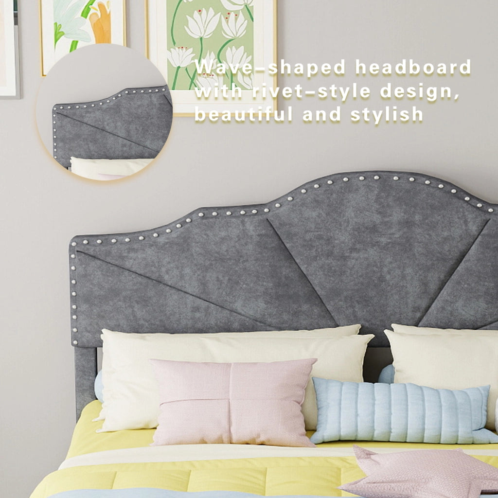 Letto moderno tessuto e metallo grigio 160 x 200 cm