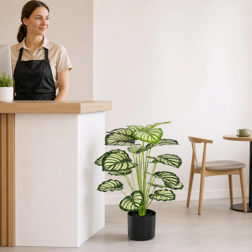 PIANTA ARTIFICIALE in vaso 70x60 cm in plastica, Set da 2 pezzi