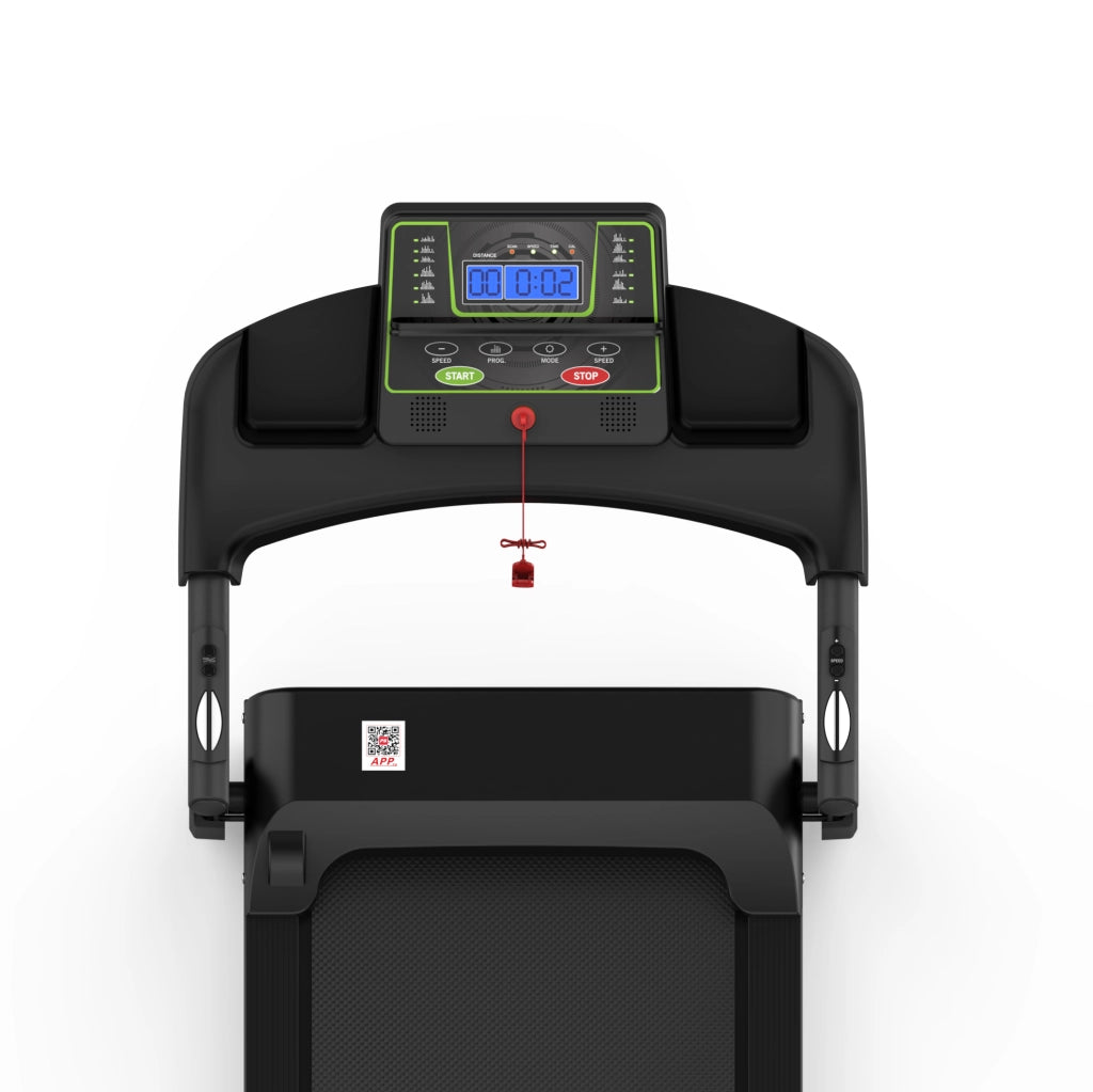 Tapis roulant pieghevole nero con app e 12 programmi