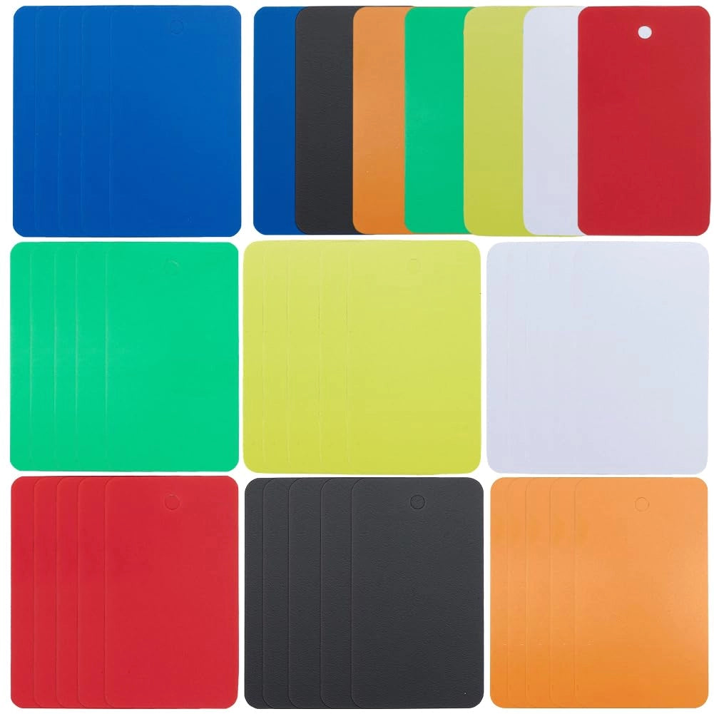 140 portachiavi in PVC, 7 colori, 4x7 cm, impermeabili, scrivibili