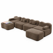 DIVANO Modulare 4 posti 384x167x70 cm in Velluto Marrone