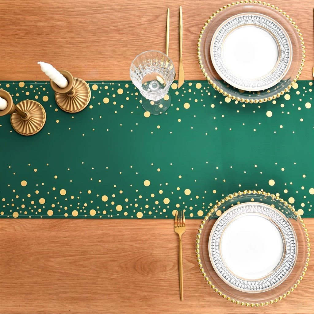 Tovaglia dorata con glitter, 33 x 140 cm, in poliestere, lavabile