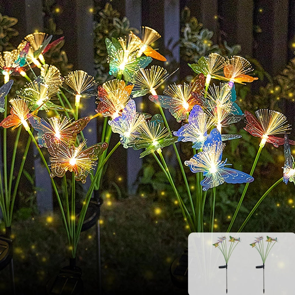 Set di 2 lanterne solari a forma di medusa, con 16 LED, impermeabili, per l'uso in giardino