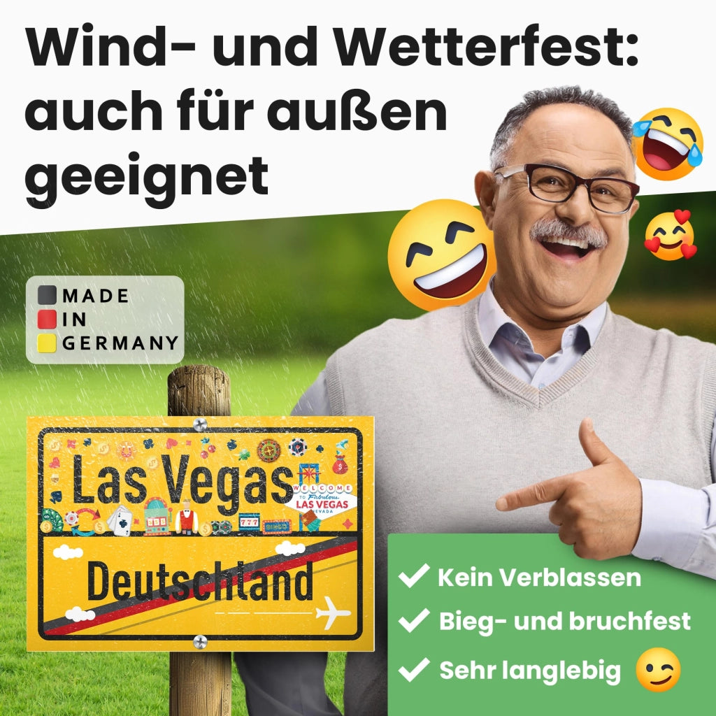Targa in plastica per Las Vegas, dimensioni 30x20 cm – Idea regalo per un addio