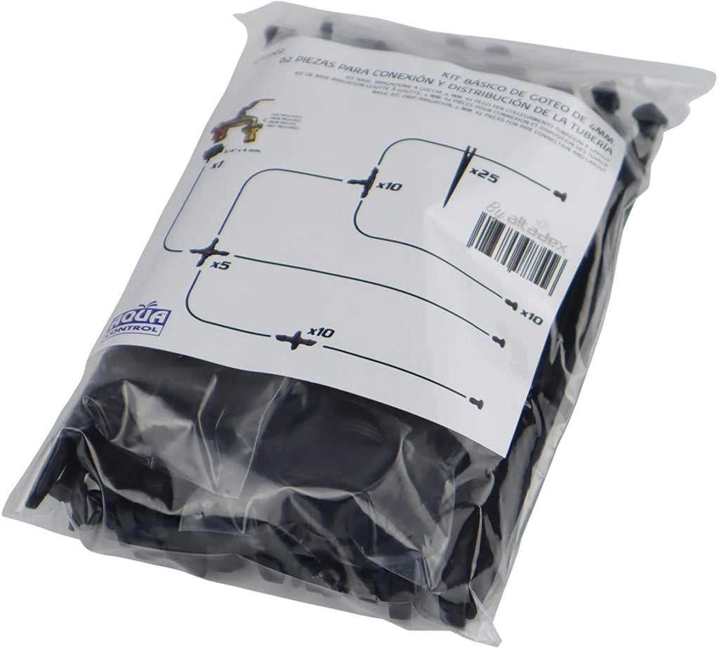 Kit di accessori per irrigazione, compatibile con tubi da 4 mm, colore nero