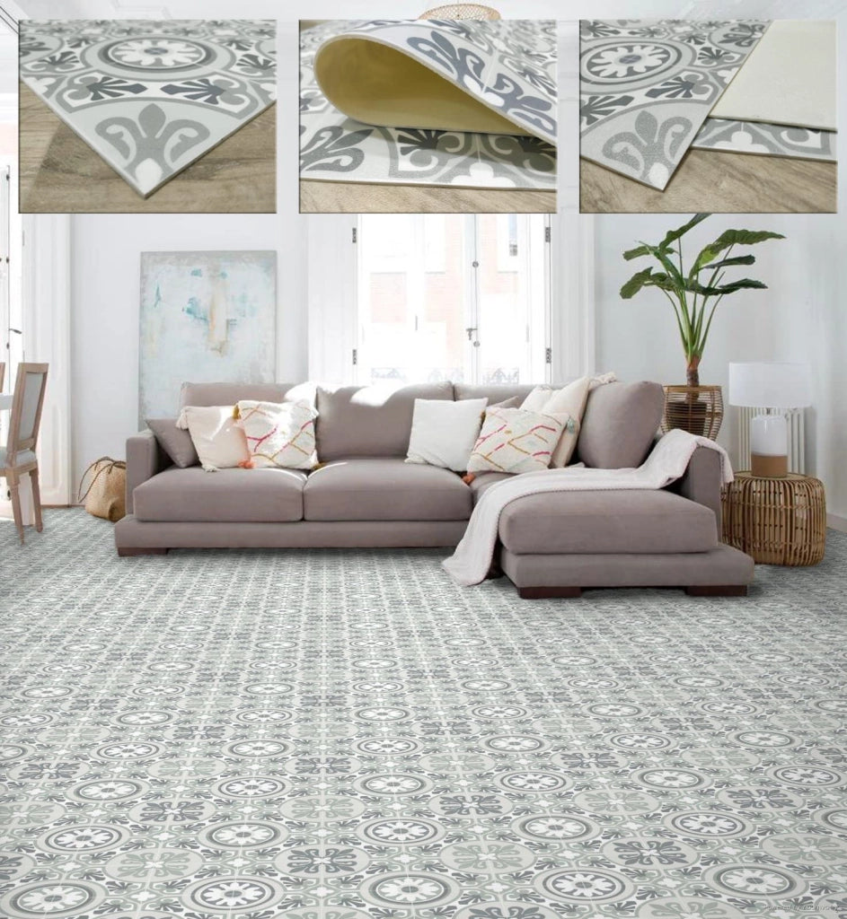 Tappeto in vinile antiscivolo, idraulico, 100x100 cm, verde e argento