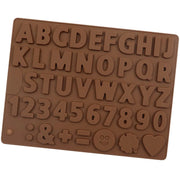 Forme in silicone a forma di lettere e numeri, 43 scomparti, 18x13 cm