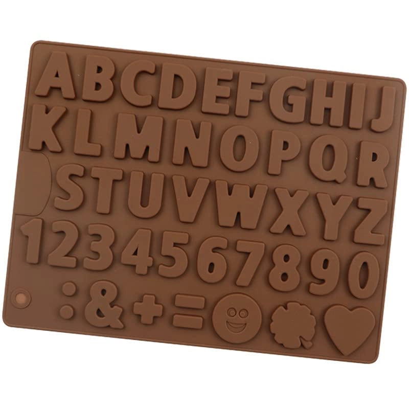 Forme in silicone a forma di lettere e numeri, 43 scomparti, 18x13 cm